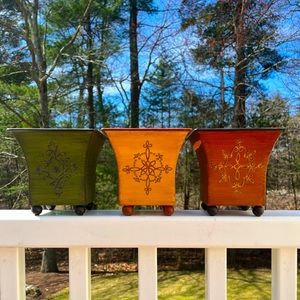 Set of 3 Southern Living at Home vintage metal containers